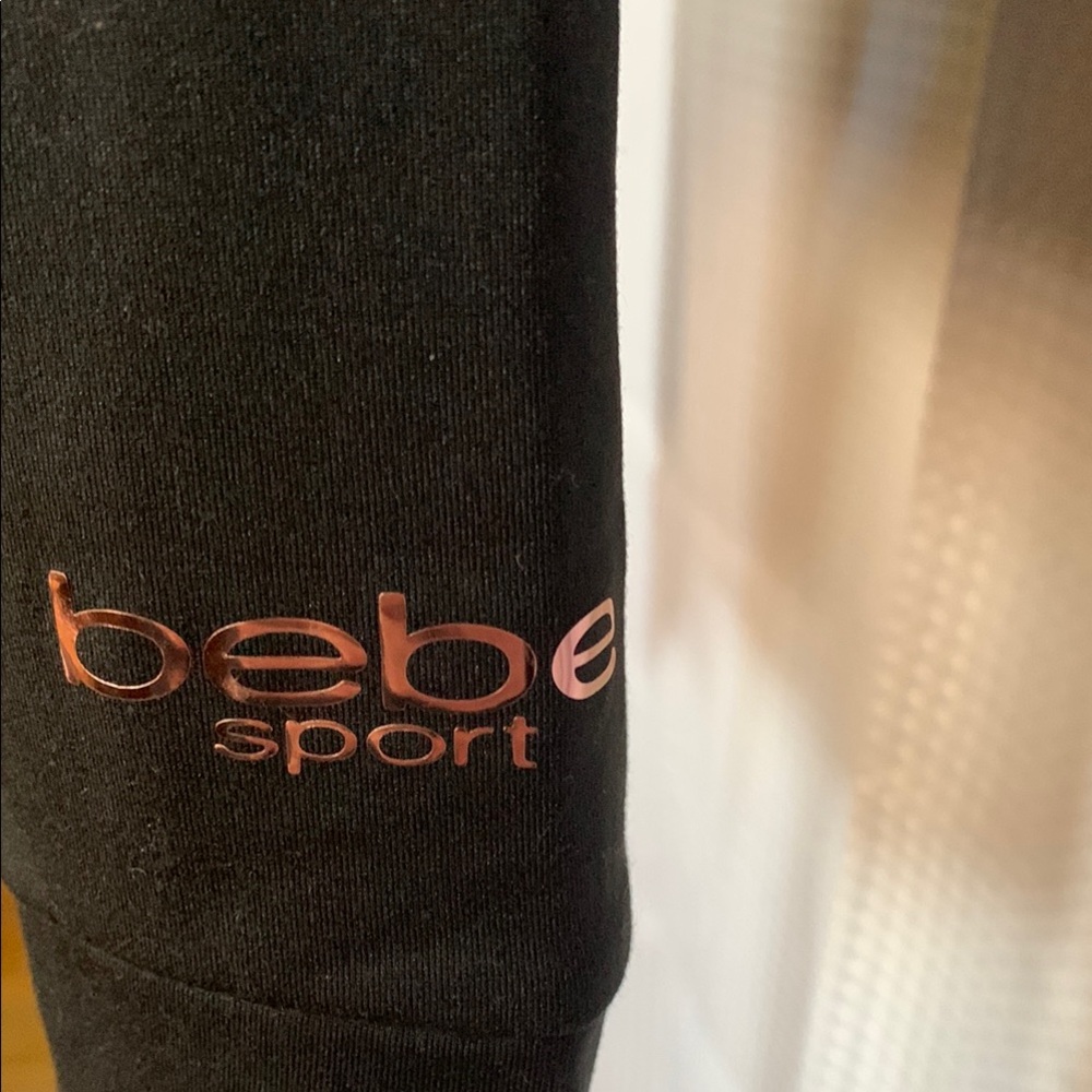 Bebe Sport womens size small zip up Black athletic jacket hoodie NWT - Picture 5 of 11